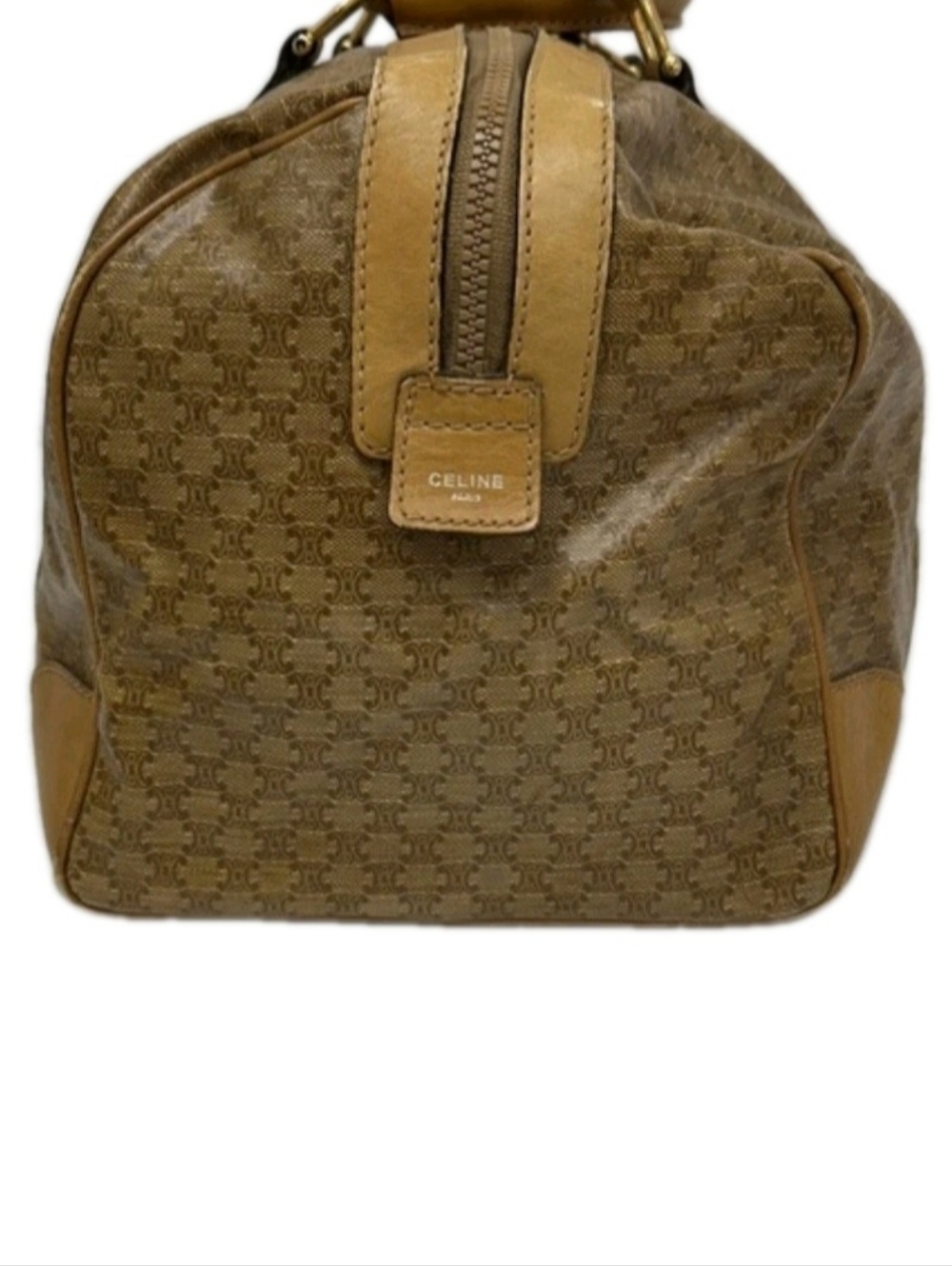 Celine Macadam Brown Unisex Leather Boston / Travel Bag - Picture 5 of 15